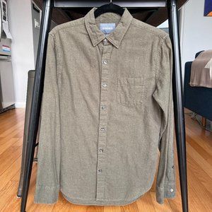Bonobos Lightweight Flannel Shirt - Olive Green - Slim Fit